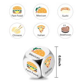 Date Night Gifts for Couple Gifts for Husband Wife 1 Year Anniversary Birthday Gifts for Boyfriend Girlfriend Funny Food Decision Gifts for Women Men Lunch Dinner Decision Dice Wedding