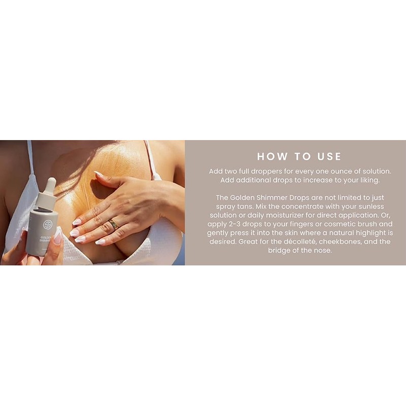 Golden Shimmer Drops - Sunless Glitter Additive - 1oz