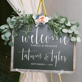 DANMO Easel Stand for Wedding Sign Poster 63'' Instant Display Easel for Floor Adjustable Metal Art Easel Gold 3 Pack