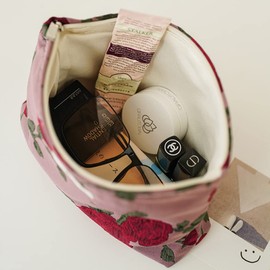 Large Makeup Bag for Women,Travel Cosmetic Bag Make-up Pouch Portable Versatile Zipper Toiletry Storage Bags for Purse,Roses