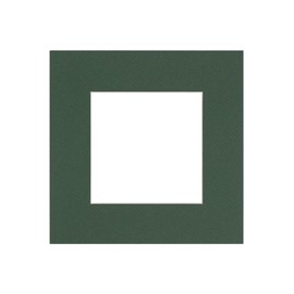 11x11 Mat Bevel Cut for 7x7 Photos - Precut Hunter Green Square Shaped Photo Mat Board Opening - Acid Free Matte to Protect Your Pictures - Bevel Cut for Family Photos, Pack of 1 Matboard