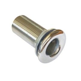 ZRuiYFFS 316 Stainless Steel Straight Through Hull Valve Fitting with Custom Gasket Marine Pipe Drain Fitting for Boats, Yachts (Full Thread, 3/8in)
