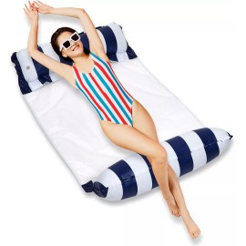 Playbees Hammock Pool Float Blue Multi-Purpose Inflatable Water Pool Float