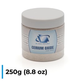 Glass Polish PRO 8.8oz (250g) Cerium Oxide - Fine-Grade Cerium Oxide Glass Polishing Powder - TREO 95% - 2.5 Microns - White - GP90003
