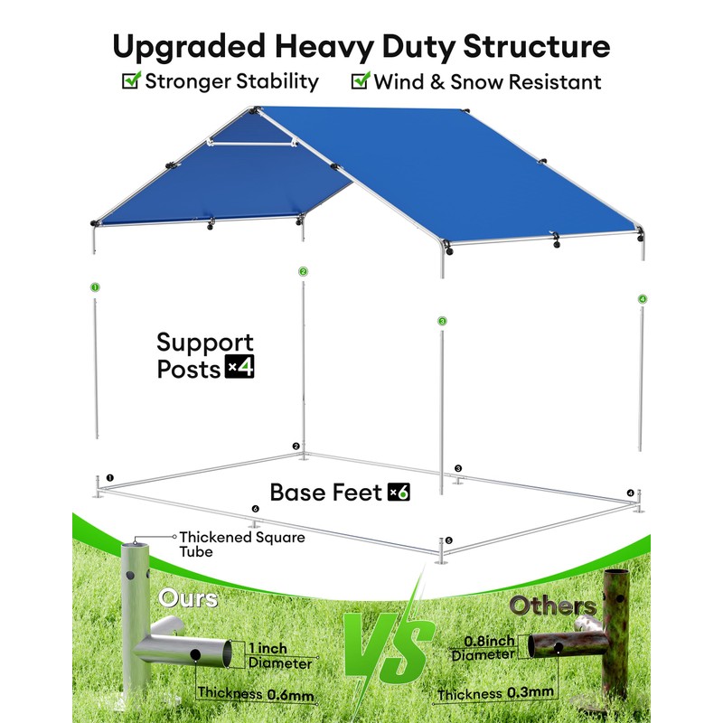 BUCATSTATE 6.6FT x 9.8FT x 6.6FT Metal Chicken Coop, Heavy-Duty