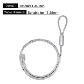 sourcing map Cable Pulling Grip 1.05m/3.4FT/41.34 Inch Wire Mesh Puller Socks Grip Anti-Slip Single Head Galvanizing Steel Wire Grips Net Cover Smooth for 18-25mm/0.71-0.98 Inch Cable(Silver)