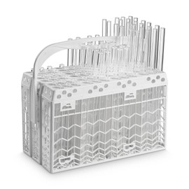 HALM Glass Straw Washing Basket Modular Cutlery Basket for Glass Drinking Straws up to 80 Pieces Cleaning in the Dishwasher