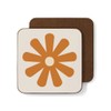 4 Coaster Set 60s 70s Retro Flowers