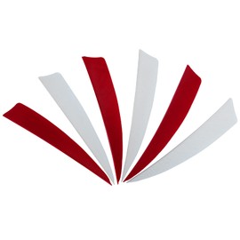 OBTOUTDOOR Pack of 60 Archery Arrow Feathers, 4 Inch Natural Feathers, Feathering, Right Wings, DIY for Bow Arrows (40 Red + 20 White)