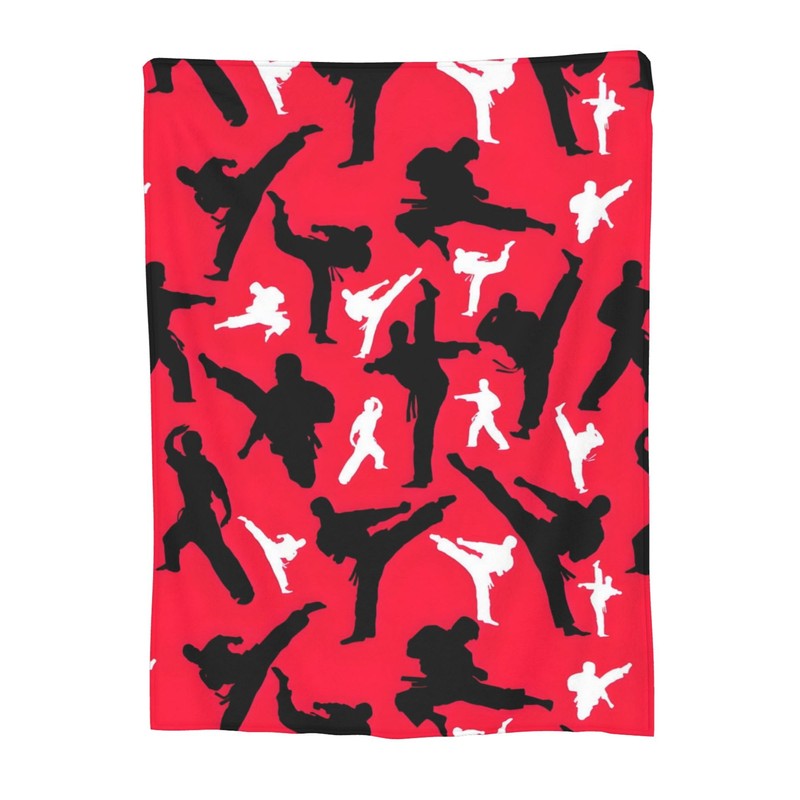 Colored Martial Arts Karate Microfiber Plush Throw Blanket, 80x60 inches,