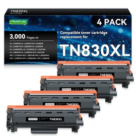 PRINPUSE TN830XL 830XL Toner Cartridge Compatible Replacements for Brother TN830 TN830XL Toner Cartridge Work with Brother Printer HL-L2405W HL-L2460DW DCP-L2640DW MFC-L2820DW MFC-L2900DW,4 Black