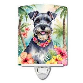 Caroline's Treasures Schnauzer Luau Ceramic Night Light Compact, UL-Certified, Ideal for Bedroom, Bathroom, Nursery, Hallway, Kitchen, 6x4x3, Multicolor