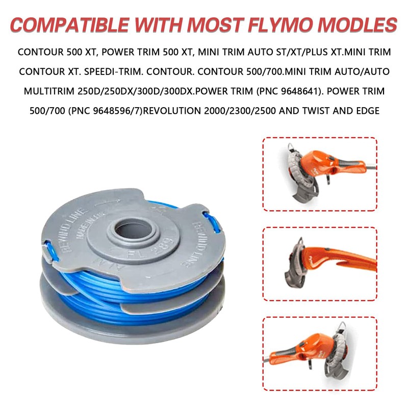 MOECSHSY Strimmer Spool for Flymo, Strimmer Wire,Trimmer Spool Line for
