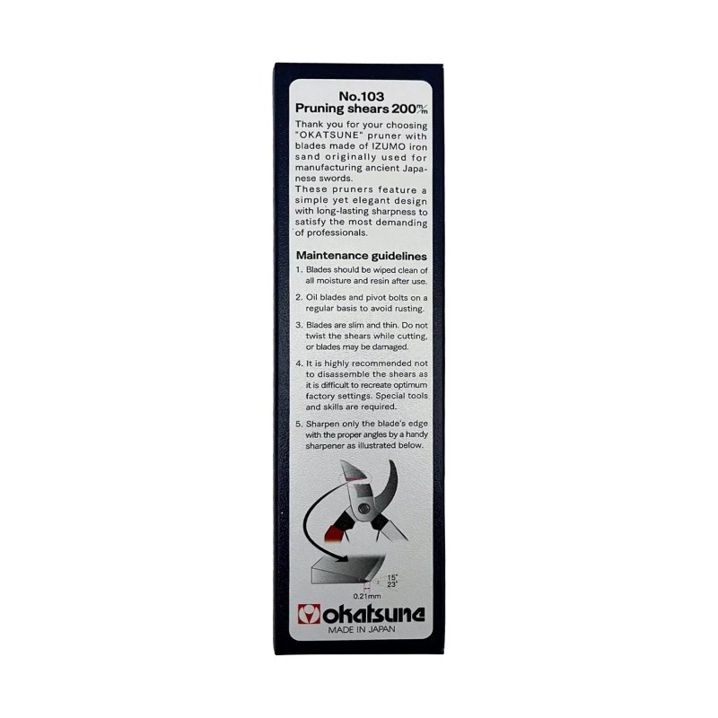 Okatsune Japanese Bypass Pruners No.103 Medium Red/White