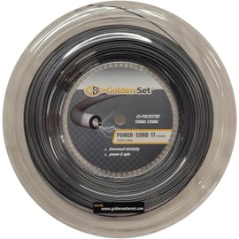 Golden Set Power Cord 17g (1.30mm), Reel (660ft/200m), Polyester Tennis String (Dark Grey)