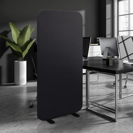 DECOLAB Room Partition Panel, Freestanding Portable Privacy Cubicle Partition for Offices, Classroom, Studio, Healthcare, Workspace, Scratch Resistance, 29"x65" Midnight
