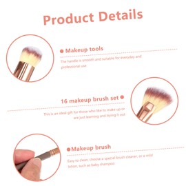 Beavorty Essential Makeup Brush Set 16pcs Kit Foundation Eye Blush Powder Brushes Soft Material Comfortable Application Ideal for All Skin Types