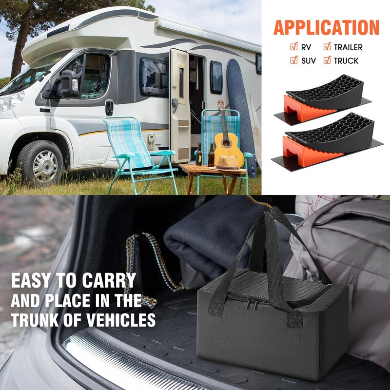 DNA MOTORING 2packs Leveling Ramp for RV Camper Travel Trailer,