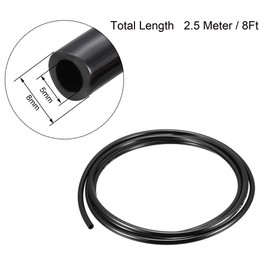 TA-VIGOR Pneumatic Air Tubing, 8mm OD x 5mm ID 2.5 Meters 8.2ft PU Polyurethane Air Compressor Tube Hose Pipe Black
