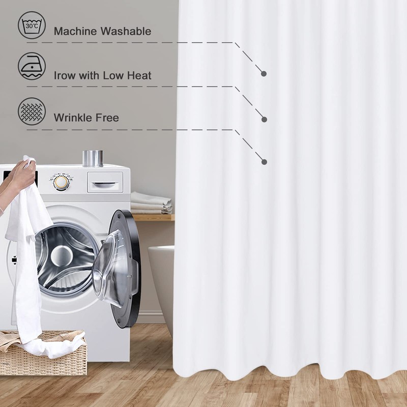 EurCross Shower Curtain Liner 72 x 80 inches Long, Water-Repellent