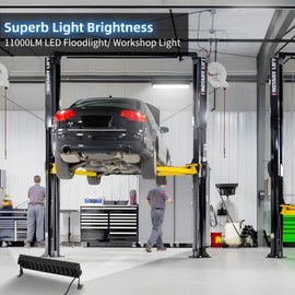 4 Pack 100W LED Work Shop Light for Garage, IP66 Waterproof Outdoor Workshop Light with Plug, Light Up 4800sq.ft, 11000lm 6000K Daylight White Work Bench Light for Yard Garden Factory Stadium