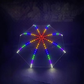 AOTUHA LED Light Emitting Clear Umbrella with Flashlight - Ideal for Parties, Birthdays, Christmas Gifts, and Wedding Events - Straight Handle Fashion Umbrella for Women