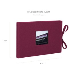 Kolo Noci Small 4x6 Photo Album, Holds 24 Photos, Ideal for Weddings and Baby Books, Bordeaux