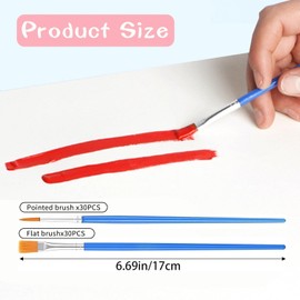 60 Pcs Small Paint Brushes Set - Versatile Paintbrushes with Various Sizes for Detail and Precision Art Projects, Watercolor, Acrylic, Face Painting