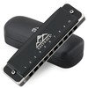 EASTROCK Blues Harmonica with 10 Holes C Glazed Black