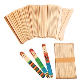 Colorations Große Zungenspatel aus Naturholz, 100 Stück, komplett natürlich, 1 mm dick, je 15,2 x 1,9 cm