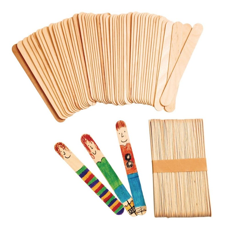 Colorations Große Zungenspatel aus Naturholz, 100 Stück, komplett natürlich, 1
