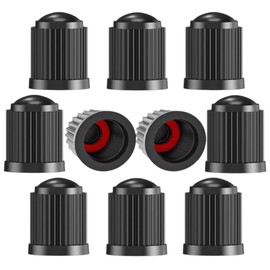 10PCS Dust Caps for Car Tyres – Tyre Valve Caps with O-Ring Seal, Universal Airtight Tire Valve Stem Cap for Cars, SUV, Motorcycle, Bike & Truck, Screw-On Black Cap, Premium Universal Stem Dust Covers
