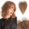 SEGO Human Hair Toppers with bangs 360°3D Coverage Hairpieces Clip