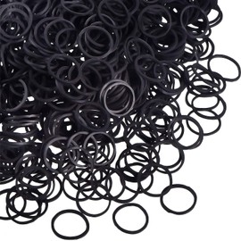 1000 PCS Black Elastic Hair Bands, Small Hair Rubber Bands with Storage Bag, Soft Mini Hair Elastics Ties Bands for Women Hair, Kids Hair, Braids Hair, Beard