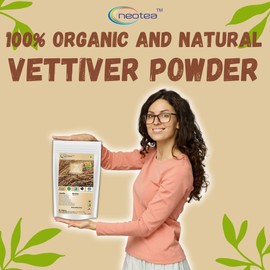 Neotea Khus | Vettiver Powder | Chrysopogon zizanioides | 300GM (10.58 OZ) | Pure Vetiver Root | Natural Herbal Powder for Skin, Hair, and Bath | Pack of 1