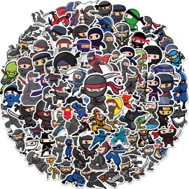 100 Pieces Cute Ninja Stickers for Kids Girls Teen Adults, Waterproof Vinyl Gifts for Laptop, Water Bottle,Phone, Luggage, Birthday Party Supplies Decoration