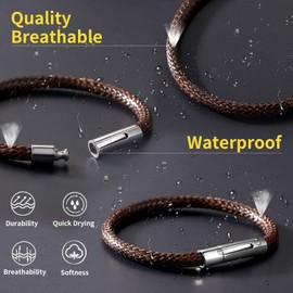ChainsHouse Brown Braid Leather Woven Bracelet for Men Women Bangle Bracelets Leather Wristbands