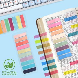Lysas 2800pcs Morandi Sticky Book Tabs, Transparent Page Markers Colored, Writable and Repositionable Book Flags Markers for Annotating Books