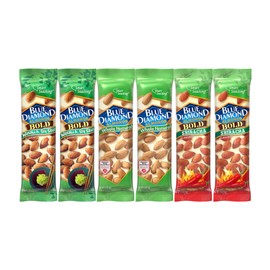 Variety Pack Diamond Almonds, 6-Pack, 1.5 oz Bags, Includes Wasabi & Soy Sauce, Whole Natural, Sriracha, 2 Each Flavor, Gluten-Free, Keto-Friendly, Perfect On-the-Go Snack