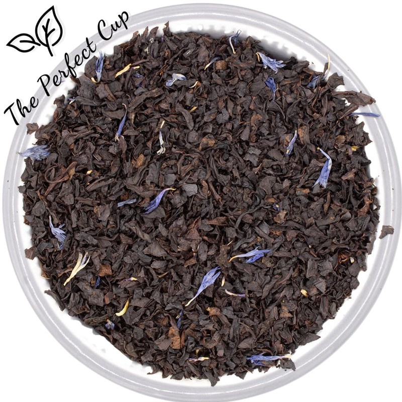 Earl Grey Blue Flower Loose Leaf Tea, Bergamot Oil, Resealable