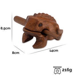 LOGOPLAY Sound Frog Size 5 - Sound Frog - Sound Animal - Music Frog - Music/Percussion Instrument Made of Wood