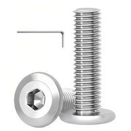 WZHUIDA 20pcs M8 x 45mm Screws, Stainless Steel Hex Socket Flat Head Screws, Full Thread Furniture Connector Screws with Wrench