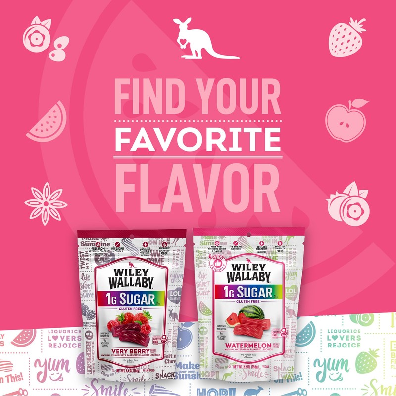 Wiley Wallaby Low Sugar Gluten Free Licorice | Soft Chewy