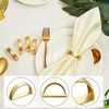 ROSJAC 10pcs Gold Napkin Rings, Semicircle Metal Napkin Holder Buckles