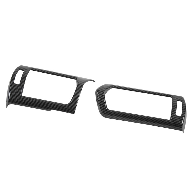 2pcs Air Conditioner Vent Outlet Trim Cover Carbon Fiber Interior