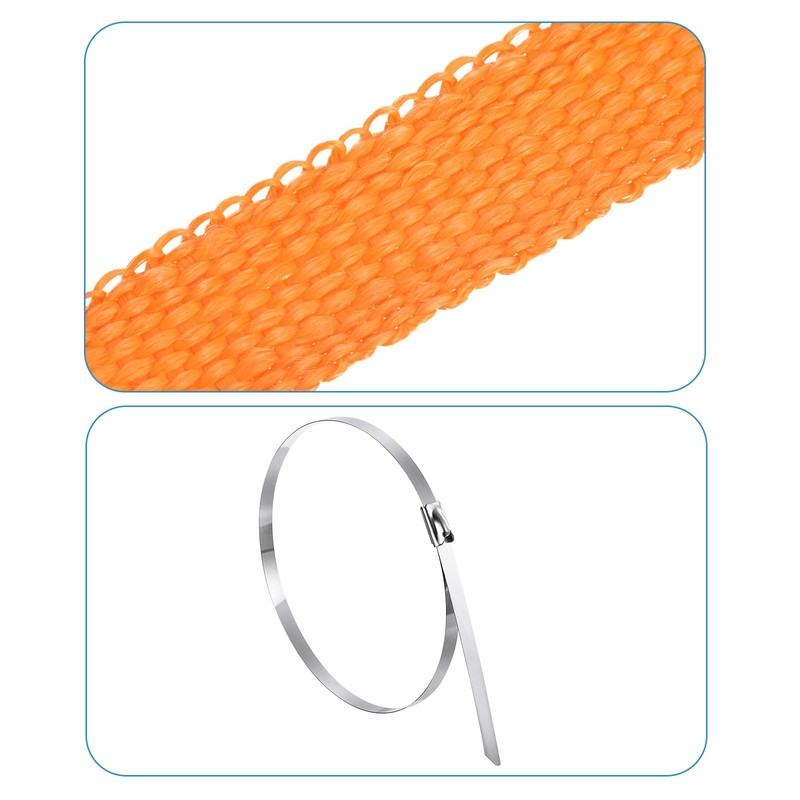 sourcing map Fiberglass Exhaust Wrap Tape, 1" x 16' Orange