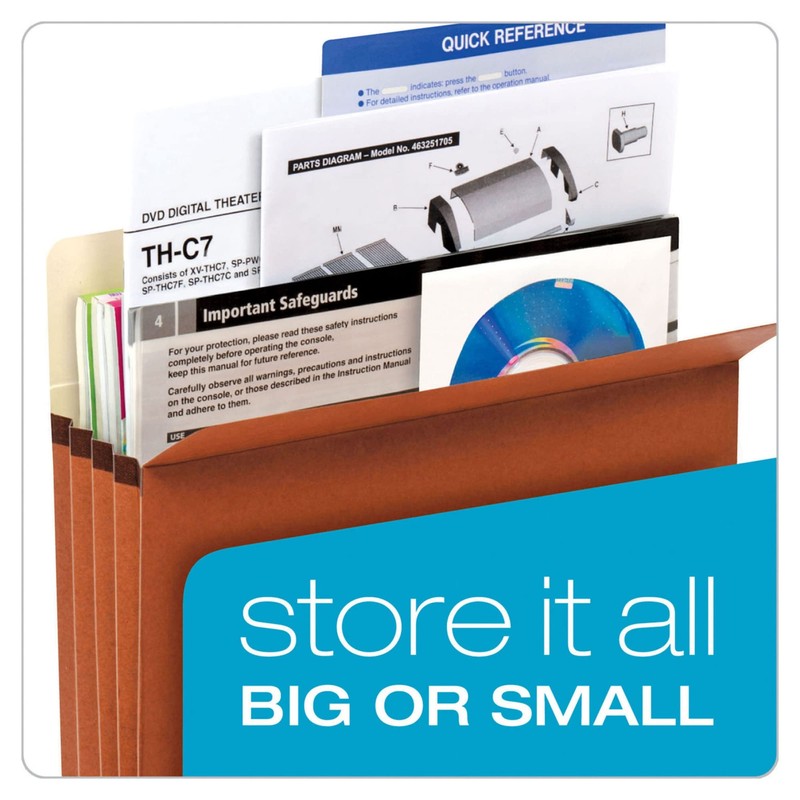 Pendaflex Expanding File Pockets, Letter Size, 5.25" Expansion, Reinforced with
