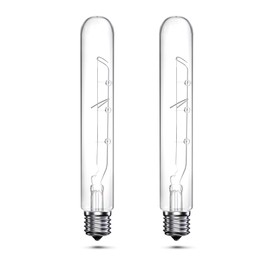 Bonlux 40 Watt T6.5 Refrigerator Light Bulb Dimmable, 120V Intermediate Base E17 Clear Appliance Bulb 5.4In T6.5 Exit Sign Light Bulb, Freezer Light, Warm White 2700K, 2-Pack