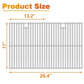 Hisencn 17 Inch Cooking Grates for Home Depot Nexgrill 720-0830H, 720-0830D, 720-0783E, 720-0783C, 5 Burner 720-0888, Stainless Steel Cooking Grids Replacement Parts for Nexgrill 4&5-Burner Gas Grill
