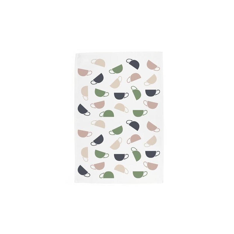 Purely Home Coffee Cups Tea Towel - Earth Tones Tea/Coffee